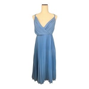 ASOS light blue pleated mini dress with cami bodice (no belt) size 6